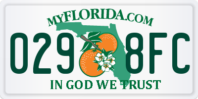 FL license plate 0298FC