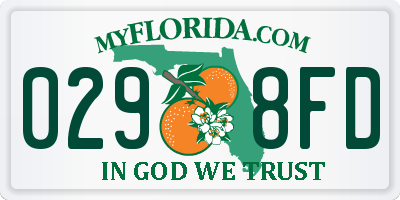 FL license plate 0298FD