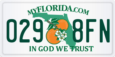 FL license plate 0298FN