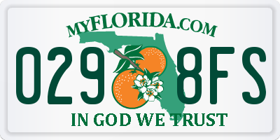 FL license plate 0298FS