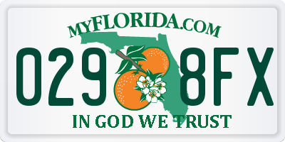 FL license plate 0298FX