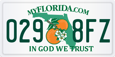 FL license plate 0298FZ