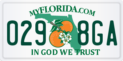 FL license plate 0298GA