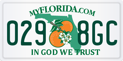 FL license plate 0298GC