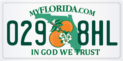FL license plate 0298HL