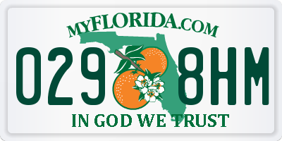 FL license plate 0298HM