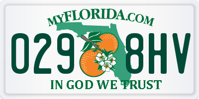 FL license plate 0298HV