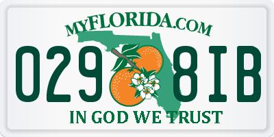 FL license plate 0298IB
