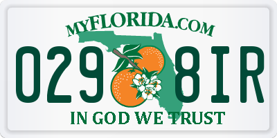 FL license plate 0298IR
