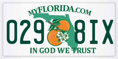FL license plate 0298IX