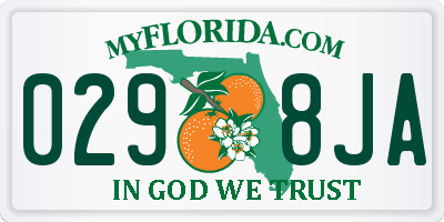 FL license plate 0298JA