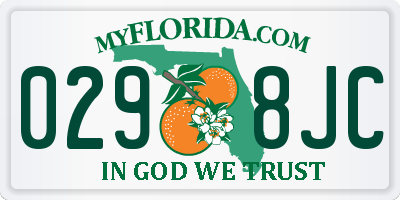FL license plate 0298JC