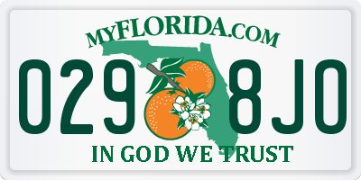 FL license plate 0298JO