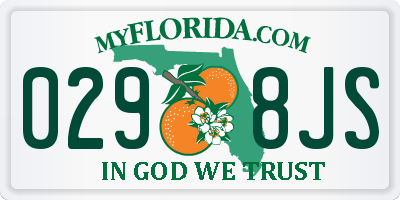 FL license plate 0298JS