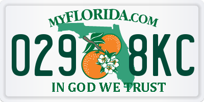 FL license plate 0298KC