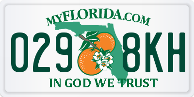 FL license plate 0298KH