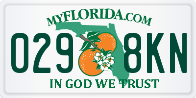 FL license plate 0298KN