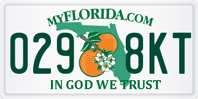 FL license plate 0298KT