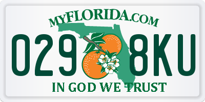 FL license plate 0298KU