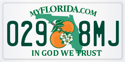 FL license plate 0298MJ