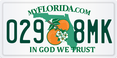 FL license plate 0298MK