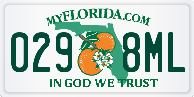 FL license plate 0298ML
