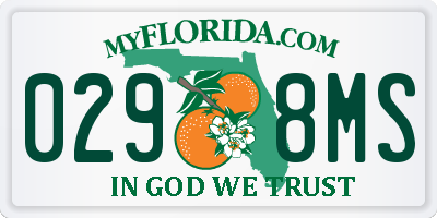 FL license plate 0298MS