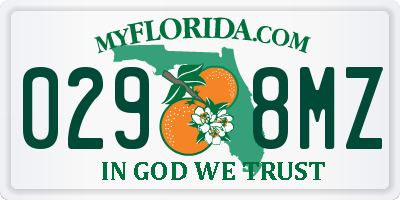FL license plate 0298MZ