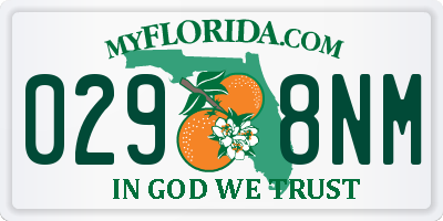 FL license plate 0298NM