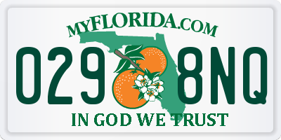 FL license plate 0298NQ