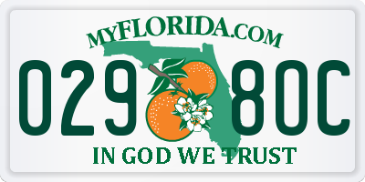 FL license plate 0298OC