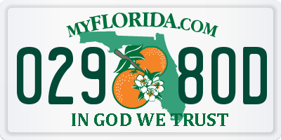 FL license plate 0298OD