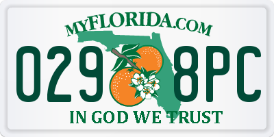 FL license plate 0298PC
