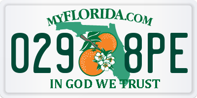 FL license plate 0298PE