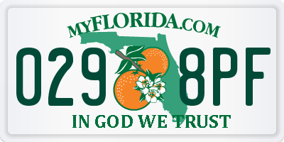 FL license plate 0298PF
