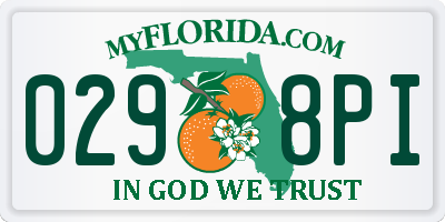 FL license plate 0298PI