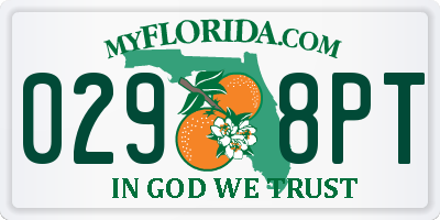 FL license plate 0298PT
