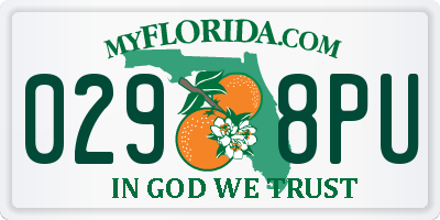 FL license plate 0298PU