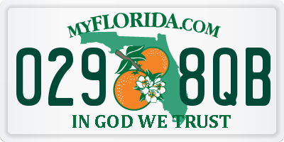 FL license plate 0298QB