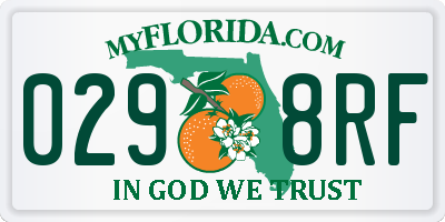 FL license plate 0298RF