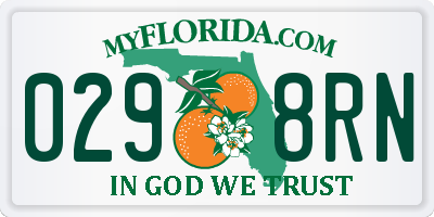 FL license plate 0298RN