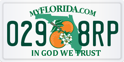 FL license plate 0298RP