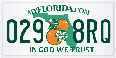 FL license plate 0298RQ