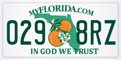 FL license plate 0298RZ