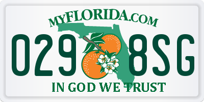 FL license plate 0298SG