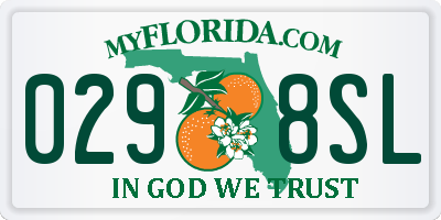 FL license plate 0298SL
