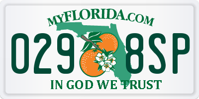 FL license plate 0298SP
