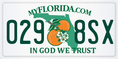 FL license plate 0298SX