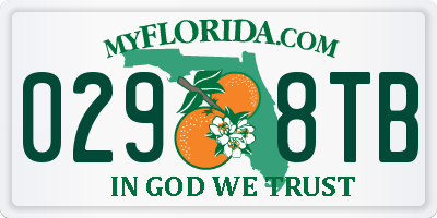 FL license plate 0298TB
