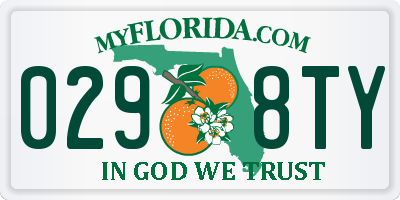 FL license plate 0298TY